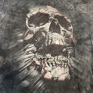 David Penfound Y2K Skull T-shirt Mens Large Black‎ Tie Dye Jerzee Cotton Tee